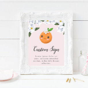 Pink Little Cutie Baby Shower Custom Sign ポスター