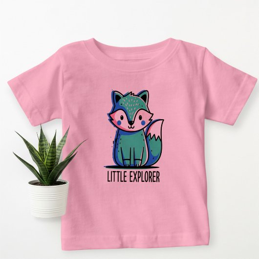 Pink Little Explorer Baby T-Shirt - Cute  ベビーTシャツ