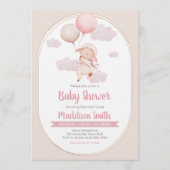 Pink Little Lamb Baby Shower 招待状 (正面)