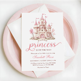 Pink Little Princess Castle Girl Baby Shower 招待状