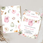 Pink Little Pumpkin Fall Autumn Baby Shower  招待状