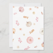 Pink Little Pumpkin Fall Baby Shower 招待状 (裏面)