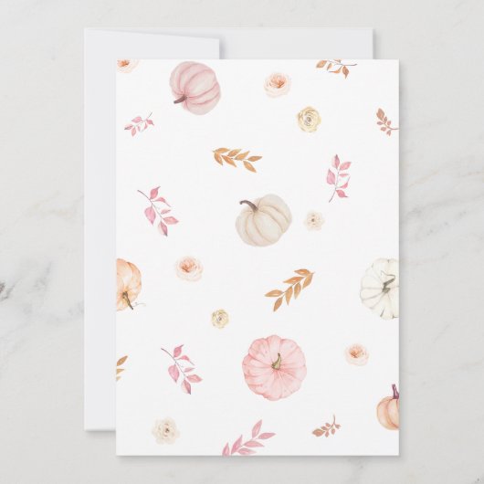 Pink Little Pumpkin Fall Baby Shower 招待状 (裏面)