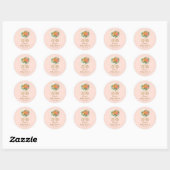 Pink Little Pumpkin Girl Baby Shower ラウンドシール (シート)