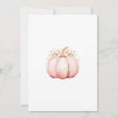 Pink Little Pumpkin Girl Baby Shower 招待状 (裏面)