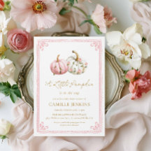 Pink Little Pumpkin Girl Baby Shower