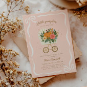 Pink Little Pumpkin Girl Baby Sprinkle 招待状