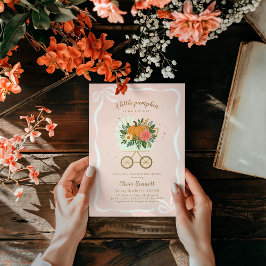 Pink Little Pumpkin Girl Baby Sprinkle 招待状