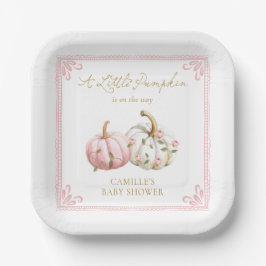 Pink Little Pumpkin Party Plates ペーパープレート