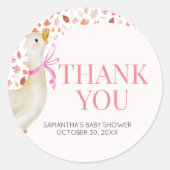 Pink Little Silly Goose Baby Shower ラウンドシール (正面)