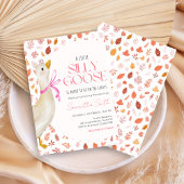Pink Little Silly Goose Baby Shower 招待状