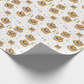 Pink little tiger gold start ラッピングペーパー (角)