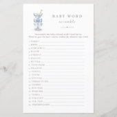 Pink Little Tini Boy Baby Shower Word Scramble (正面)