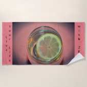 Pink Live Your Life with Zest ビーチタオル (正面)