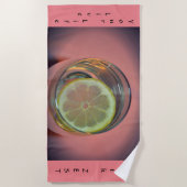 Pink Live Your Life with Zest ビーチタオル (正面)