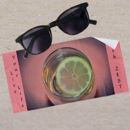 Pink Live Your Life with Zest ビーチタオル