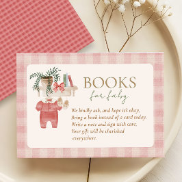 Pink Locally Grown Baby Shower BOOKS FOR BABY エンクロージャーカード