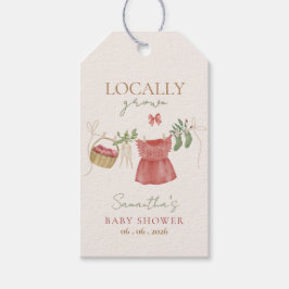 Pink Locally Grown Farmer's Market Baby Shower ギフトタグ