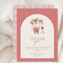 Pink Locally Grown Farmer's Market Baby Shower サンキューカード