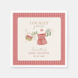 Pink Locally Grown Farmer's Market Baby Shower スタンダードカクテルナプキン