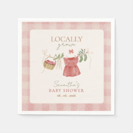 Pink Locally Grown Farmer's Market Baby Shower スタンダードカクテルナプキン
