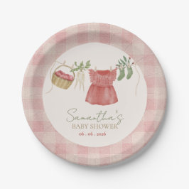 Pink Locally Grown Farmer's Market Baby Shower ペーパープレート