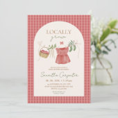 Pink Locally Grown Farmer's Market Baby Shower 招待状 (スタンド正面)