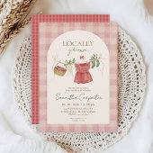 Pink Locally Grown Farmer's Market Baby Shower 招待状
