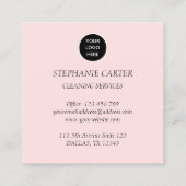 Pink Logo Cleaning Services Commercial Domestic スクエア名刺 (裏面)