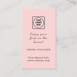Pink Logo | Custom Corporate Party Drink Voucher 名刺