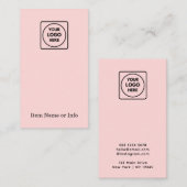 Pink Logo | Custom Modern Jewelry Earring Branding 名刺 (正面/裏面)