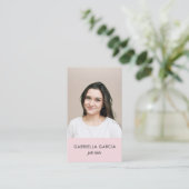 Pink Logo QR Code Photo Professional Business Card 名刺 (スタンド正面)