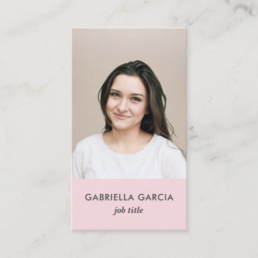 Pink Logo QR Code Photo Professional Business Card 名刺 (正面)