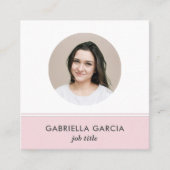 Pink Logo QR Code Photo Square Business Card スクエア名刺 (正面)