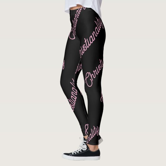pink logo repeat Leggings レギンス (左)