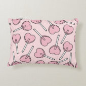 Pink Lollipops, Heart Lollipops, Lollipop Pattern アクセントクッション (裏面)