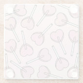 Pink Lollipops, Heart Lollipops, Lollipop Pattern ガラスコースター (裏面)