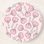 Pink Lollipops, Heart Lollipops, Lollipop Pattern コースター (正面)