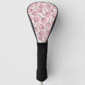 Pink Lollipops, Heart Lollipops, Lollipop Pattern ゴルフヘッドカバー (正面)