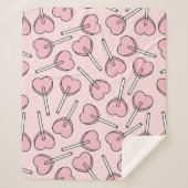 Pink Lollipops, Heart Lollipops, Lollipop Pattern シェルパブランケット (正面)