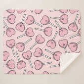 Pink Lollipops, Heart Lollipops, Lollipop Pattern シェルパブランケット (正面(横))