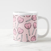 Pink Lollipops, Heart Lollipops, Lollipop Pattern ジャンボコーヒーマグカップ (右)