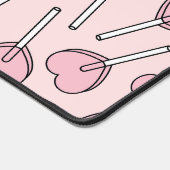 Pink Lollipops, Heart Lollipops, Lollipop Pattern デスクマット (コーナー)