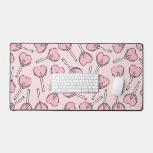 Pink Lollipops, Heart Lollipops, Lollipop Pattern デスクマット (キーボード&マウス)