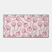 Pink Lollipops, Heart Lollipops, Lollipop Pattern デスクマット (正面)