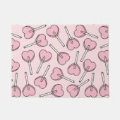 Pink Lollipops, Heart Lollipops, Lollipop Pattern ドアマット (正面)