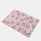 Pink Lollipops, Heart Lollipops, Lollipop Pattern ドアマット (アングル)