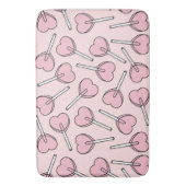Pink Lollipops, Heart Lollipops, Lollipop Pattern バスマット (正面縦)