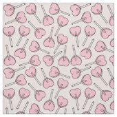 Pink Lollipops, Heart Lollipops, Lollipop Pattern ファブリック (見本)