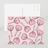 Pink Lollipops, Heart Lollipops, Lollipop Pattern ポストカード (正面/裏面)
